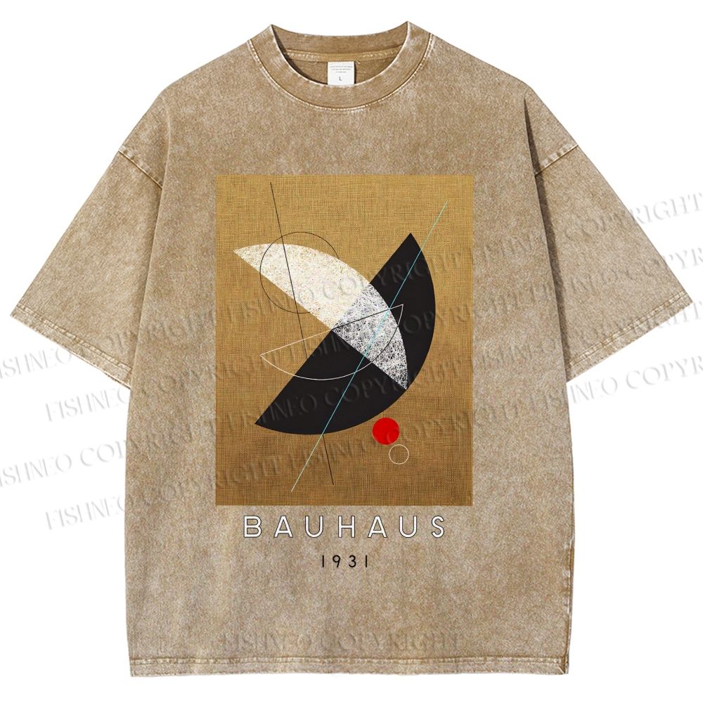 Unisex Bauhaus Geometry Printed Washed Tee