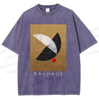 Unisex Bauhaus Geometry Printed Washed Tee