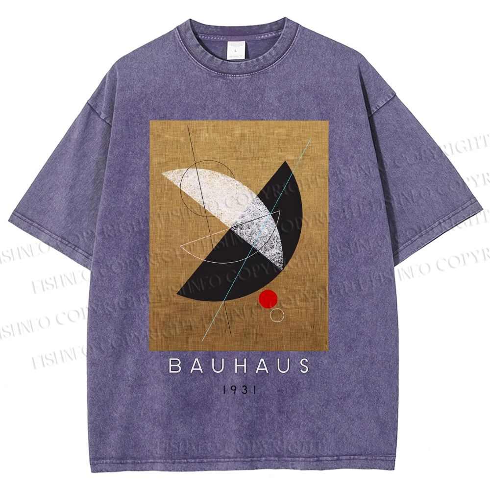 Unisex Bauhaus Geometry Printed Washed Tee