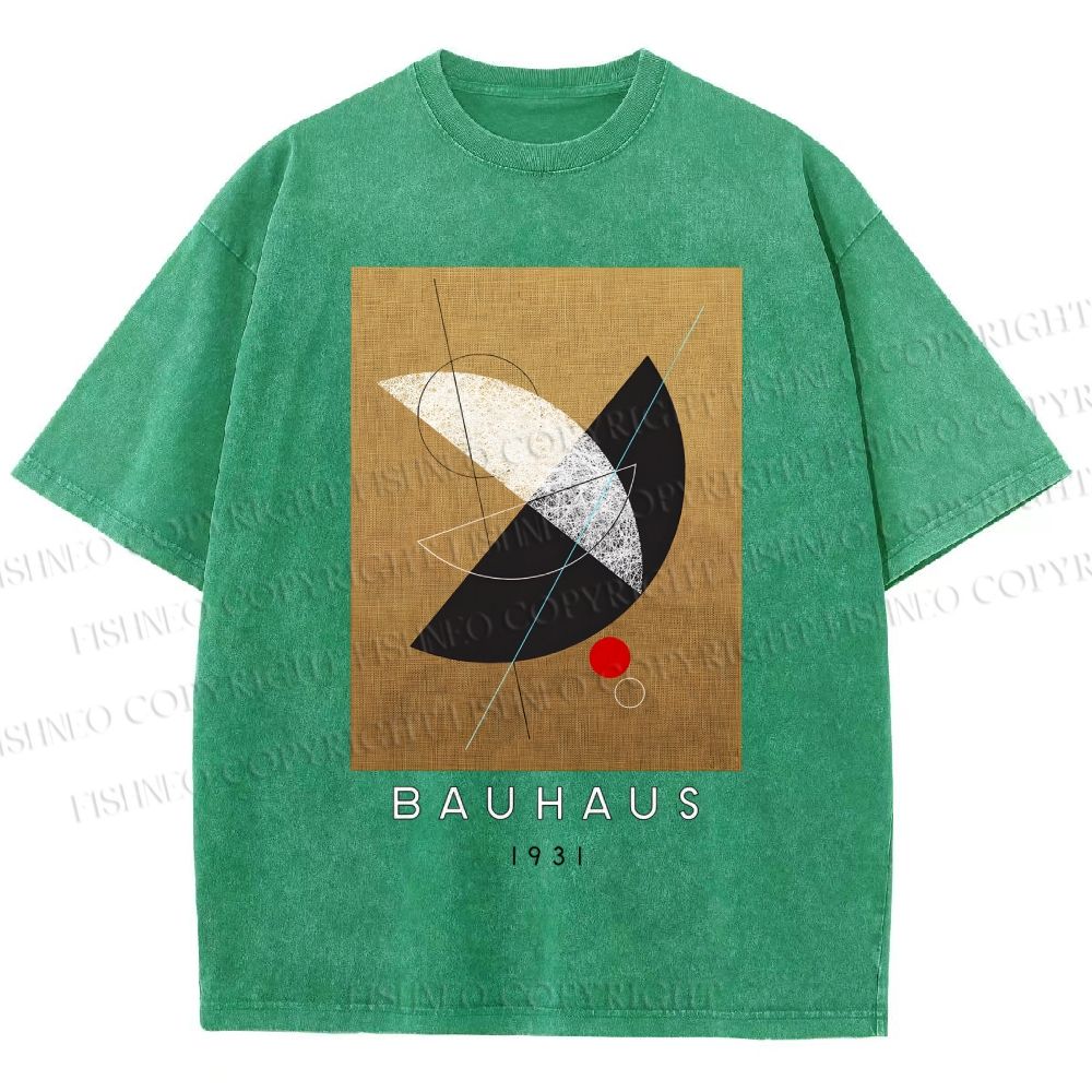Unisex Bauhaus Geometry Printed Washed Tee
