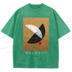 Unisex Bauhaus Geometry Printed Washed Tee