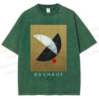 Unisex Bauhaus Geometry Printed Washed Tee