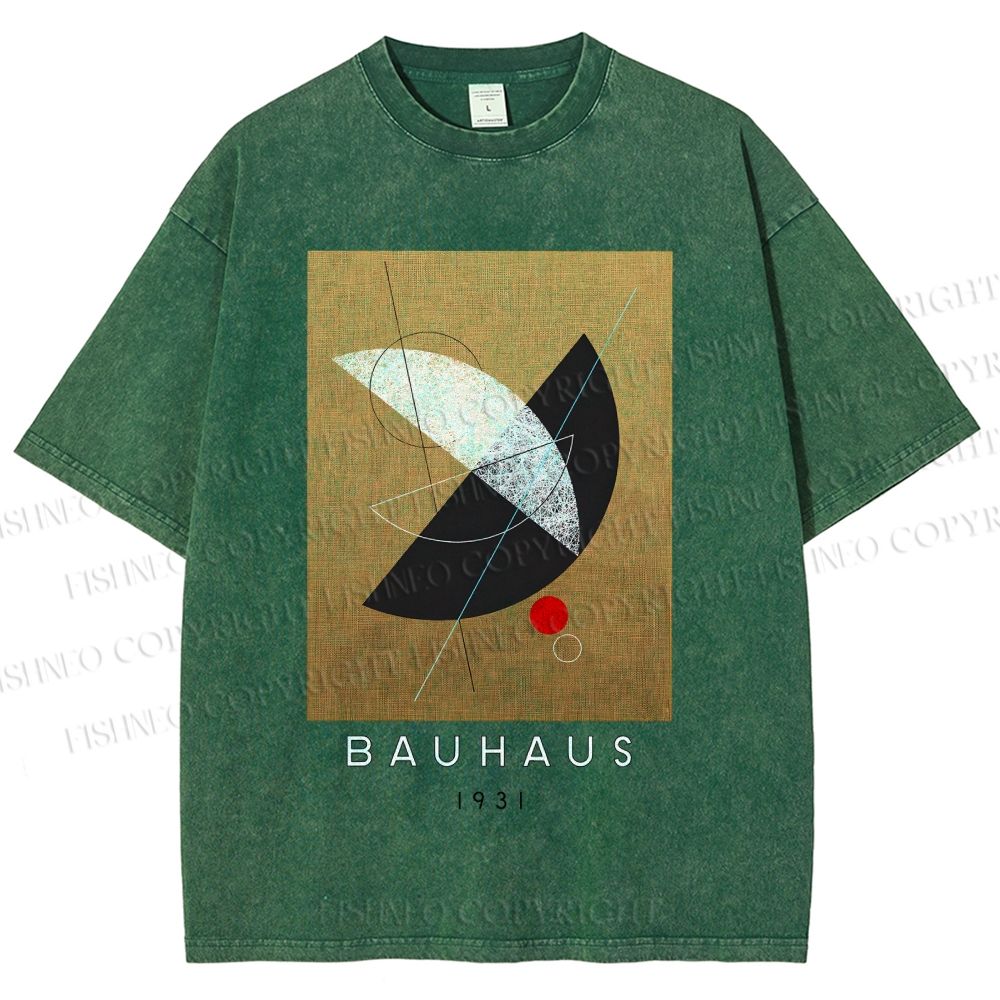 Unisex Bauhaus Geometry Printed Washed Tee