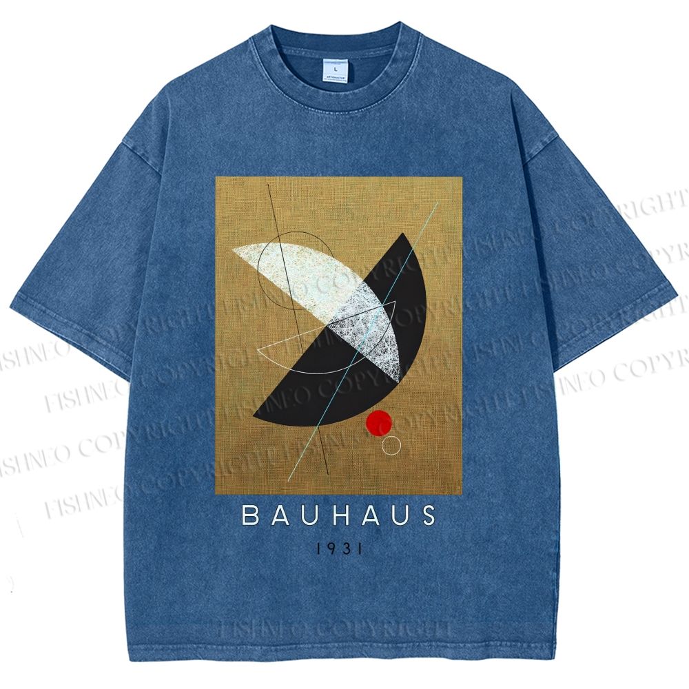 Unisex Bauhaus Geometry Printed Washed Tee