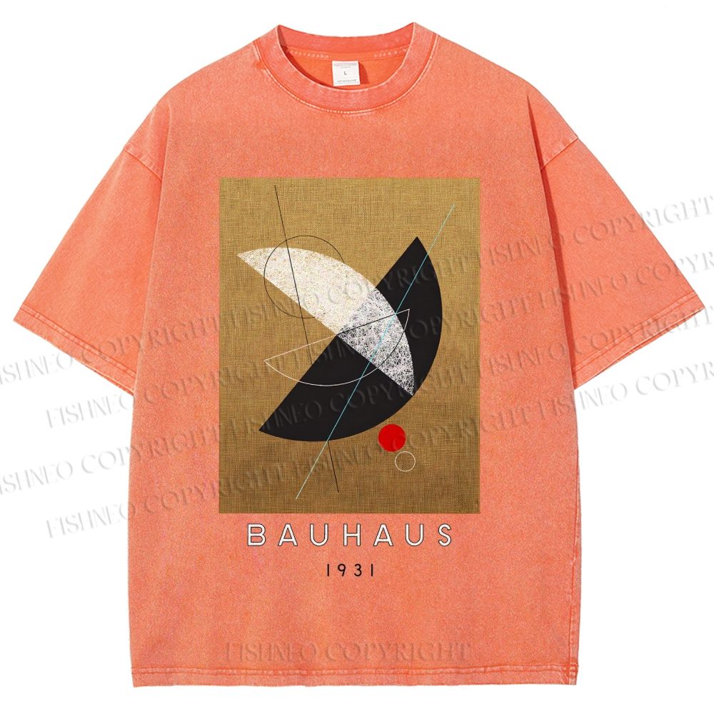 Unisex Bauhaus Geometry Printed Washed Tee