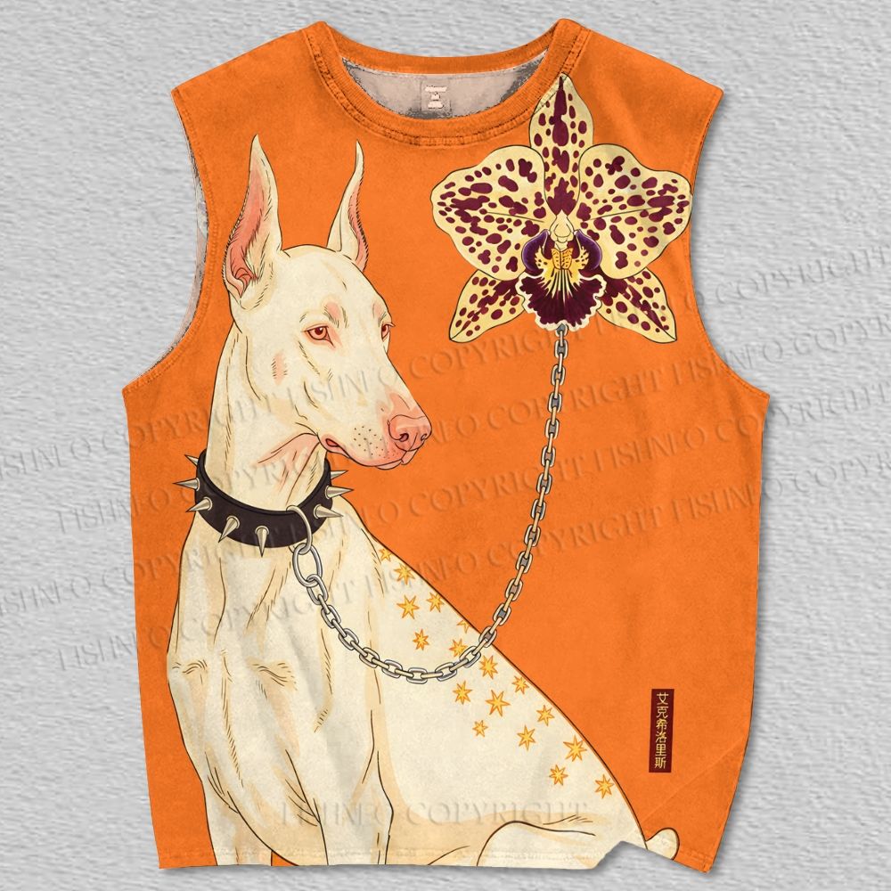 Unisex Neo Ukiyo-e Poodle Printed Tank Top
