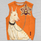 Unisex Neo Ukiyo-e Poodle Printed Tank Top