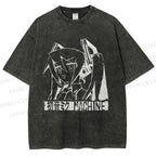 Unisex Hatsune Miku Graffiti Printed Washed Tee