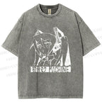 Unisex Hatsune Miku Graffiti Printed Washed Tee