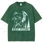 Unisex Hatsune Miku Graffiti Printed Washed Tee
