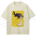 Unisex Weird Rabbit Printed Washed Tee