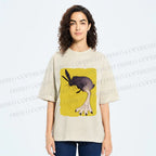 Unisex Weird Rabbit Printed Washed Tee