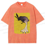 Unisex Weird Rabbit Printed Washed Tee