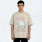 Unisex Dignity Comes And Goes Raccoon Printed Washed Tee
