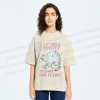 Unisex Dignity Comes And Goes Raccoon Printed Washed Tee