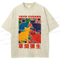 Unisex Yayoi Kusama Cats With Dots Printed Washed Tee