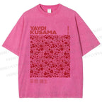 Unisex Yayoi Kusama Red Dots Printed Washed Tee