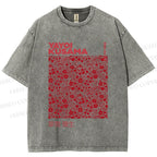 Unisex Yayoi Kusama Red Dots Printed Washed Tee