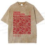 Unisex Yayoi Kusama Red Dots Printed Washed Tee