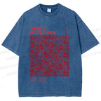 Unisex Yayoi Kusama Red Dots Printed Washed Tee