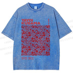 Unisex Yayoi Kusama Red Dots Printed Washed Tee