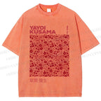 Unisex Yayoi Kusama Red Dots Printed Washed Tee
