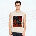 Unisex Black Panther in Dark Printed Washed Tank Top
