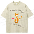 Unisex Hungry Cat Printed Washed Tee