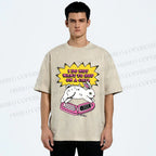 Unisex Rabbit Doesnot Want to Hop on a Call Printed Washed Tee