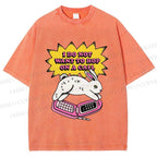 Unisex Rabbit Doesnot Want to Hop on a Call Printed Washed Tee