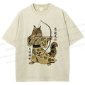 Unisex Cat With A Bow And Arrow Printed Washed Tee