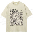 Unisex Yayoi Kusama Geometry Printed Washed Tee