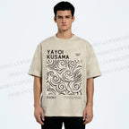 Unisex Yayoi Kusama Geometry Printed Washed Tee