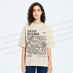Unisex Yayoi Kusama Geometry Printed Washed Tee