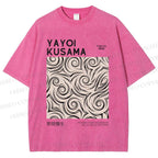 Unisex Yayoi Kusama Geometry Printed Washed Tee