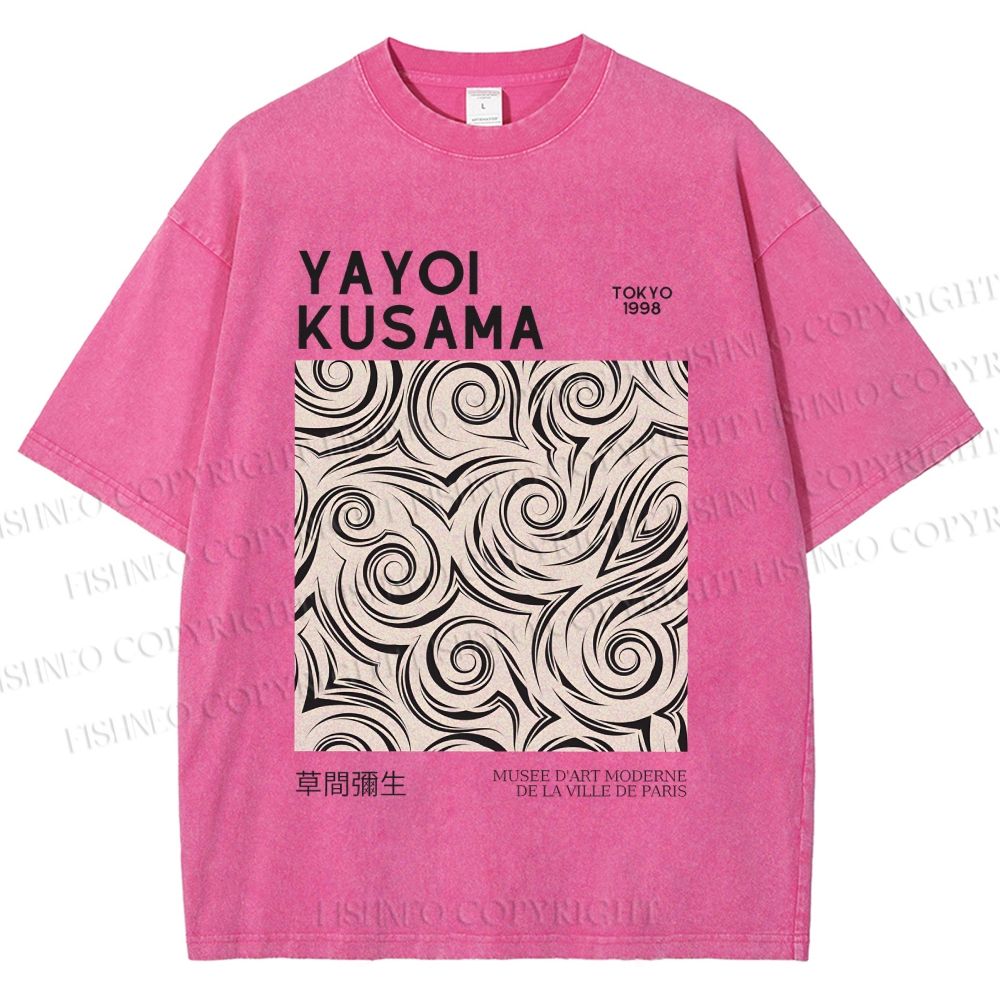 Unisex Yayoi Kusama Geometry Printed Washed Tee