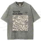 Unisex Yayoi Kusama Geometry Printed Washed Tee
