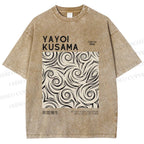Unisex Yayoi Kusama Geometry Printed Washed Tee