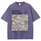 Unisex Yayoi Kusama Geometry Printed Washed Tee