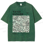 Unisex Yayoi Kusama Geometry Printed Washed Tee