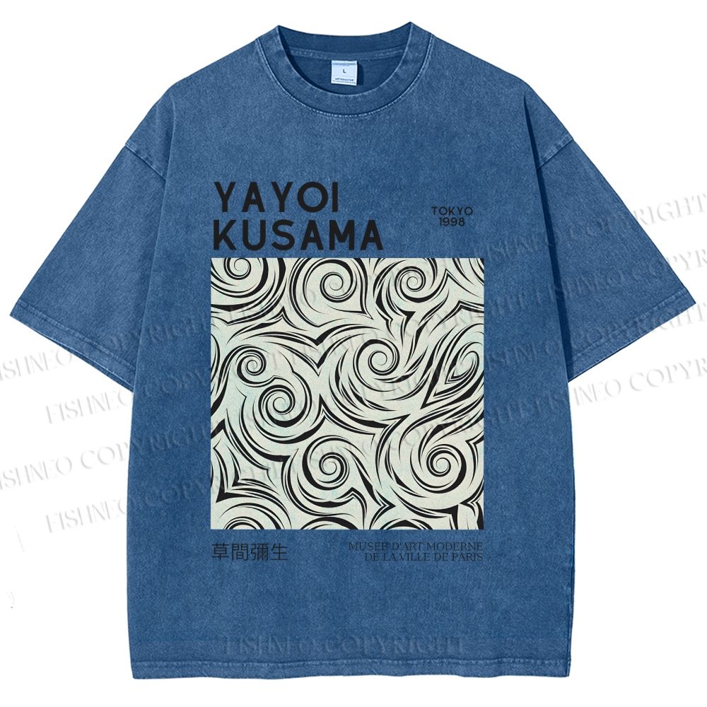Unisex Yayoi Kusama Geometry Printed Washed Tee