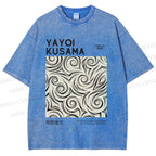 Unisex Yayoi Kusama Geometry Printed Washed Tee