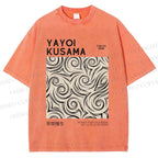 Unisex Yayoi Kusama Geometry Printed Washed Tee