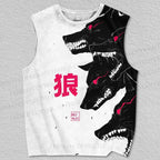 Unisex Wolf Printed Tank Top