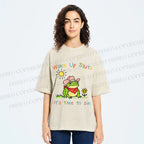 Unisex Time to Sin Frog Printed Washed Tee