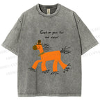 Unisex Get on Feet And Dance Horse Printed Washed Tee