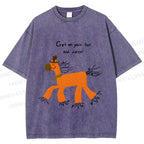Unisex Get on Feet And Dance Horse Printed Washed Tee