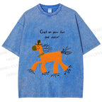 Unisex Get on Feet And Dance Horse Printed Washed Tee