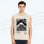 Unisex Yayoi Kusama Mt. Fuji Printed Washed Tank Top