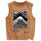 Unisex Yayoi Kusama Mt. Fuji Printed Washed Tank Top